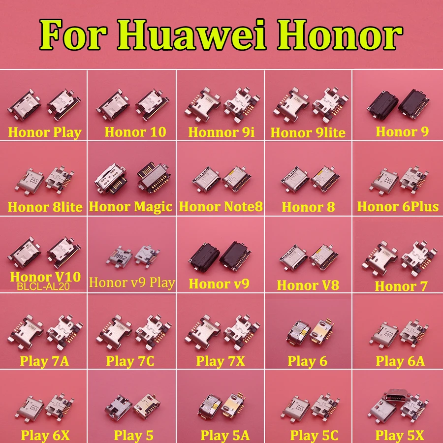 Для Huawei Honor 7 8 10 V10 V9 9i 9 Lite 6 plus magic note8 Play 5 6A 6X 5C 5A 7C 7X 5X 7A Micro usb разъем для
