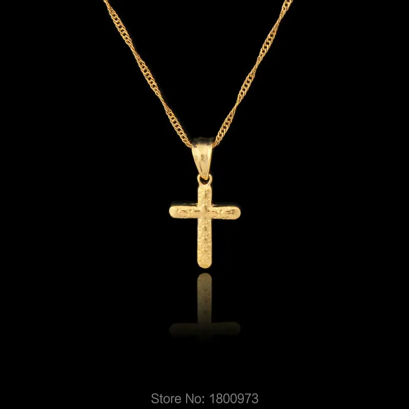Крест ожерелье женщин мужчин золотой цвет кулон Христос Спаситель для Иисуса