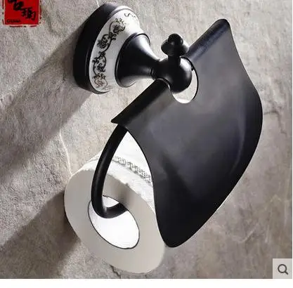 Бесплатная доставка Черное старинное полотенце полка держатель для туалетной бумаги рулона коробка ткань накачка на стену держатель.