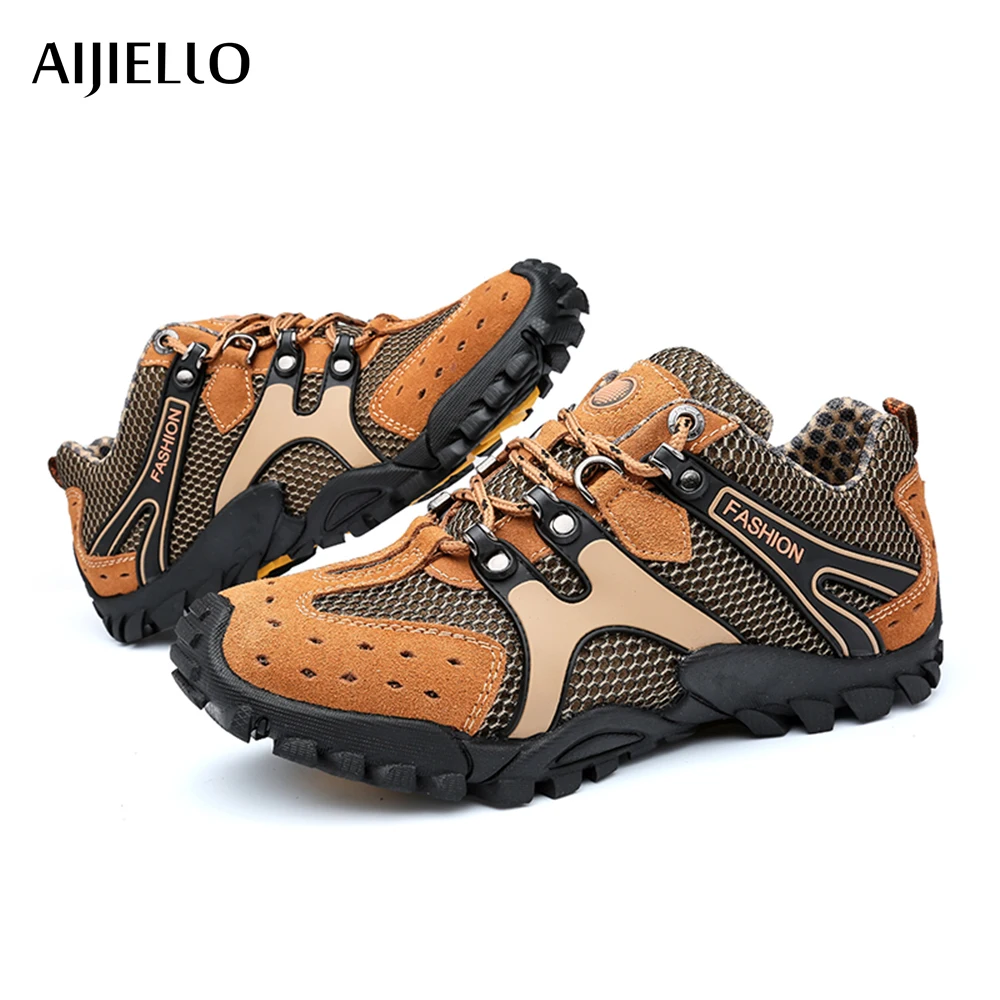 Бренд Для мужчин Пеший Туризм обувь для спорта на открытом воздухе восхождение