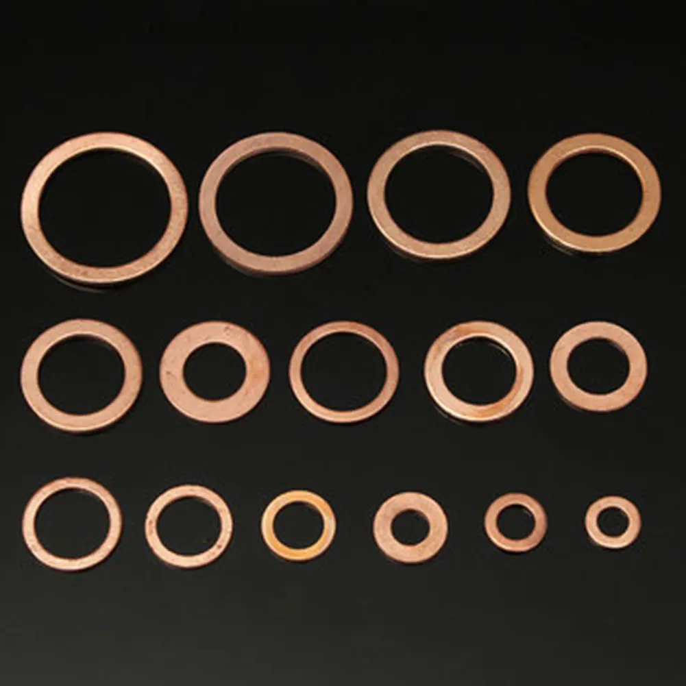 150 Pcs Solid Copper Washers Sump Plug Assorted Washer Set Plastic Box | Обустройство дома