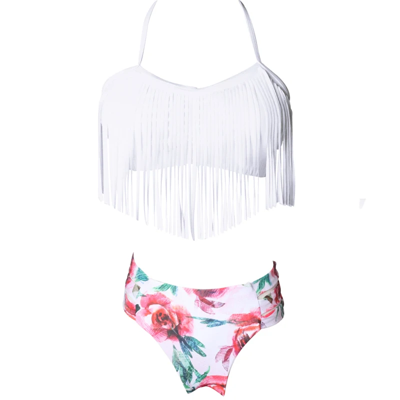 Купальник женский бикини с кисточками и принтом | Женская одежда