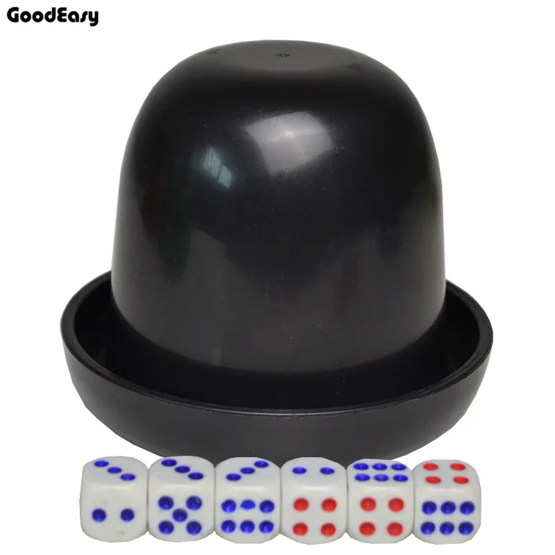 Набор пластиковых кубиков для покера с подносом и крышкой 6 чашка питья