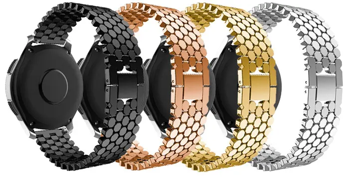 Ремешок из нержавеющей стали для huawei часы gt samsung galaxy часы 46 мм S3 frontier band huami amazfit 1/2 Браслет Смарт часы ремень