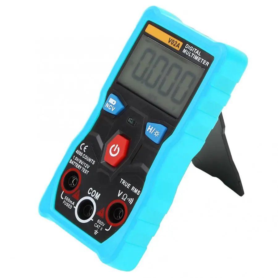V02A ABS + PVC Измерительный Цифровой мультиметр 4000 отсчетов профессиональный тестер