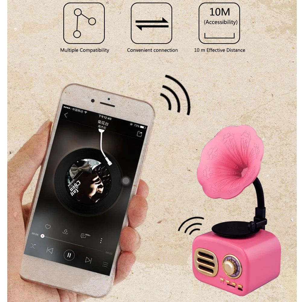 AM FM Карманный Поддержка карты Bluetooth Портативный винтажный динамик