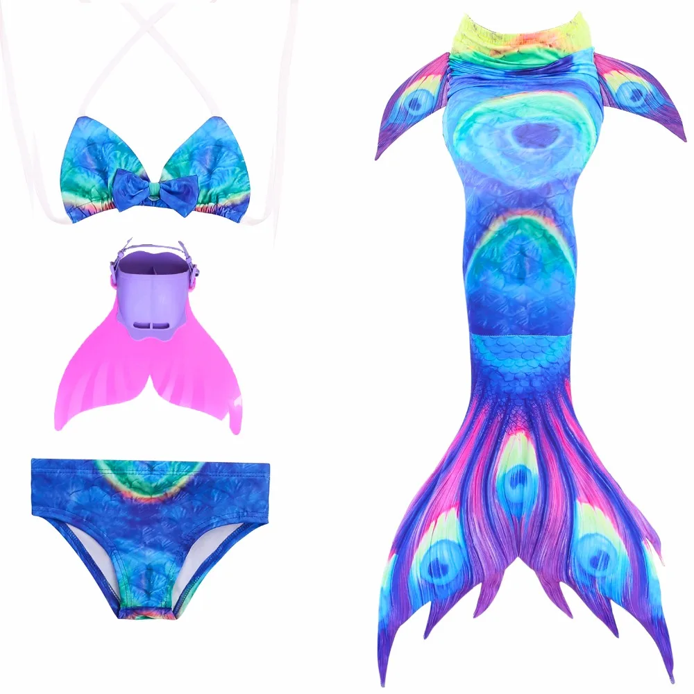 

Girls Ariel Swimmable Mermaid tails Costumes For Kids Swimming Mermaid Tail With Monofin Swimmable Wear Mermaid Cosplay Costume
