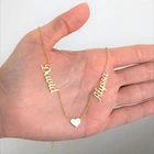 Женское Ожерелье из нержавеющей стали, ожерелье из двух частей с сердцем на заказ