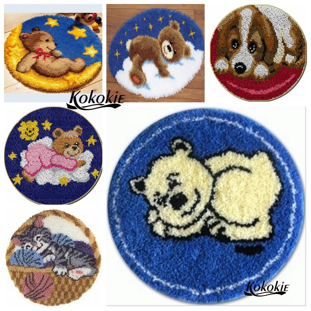 

latch hook kits cartoon animal tapestry kits printed canvas cushion accessories DIY carpet needle for carpet Foamiran for crafts