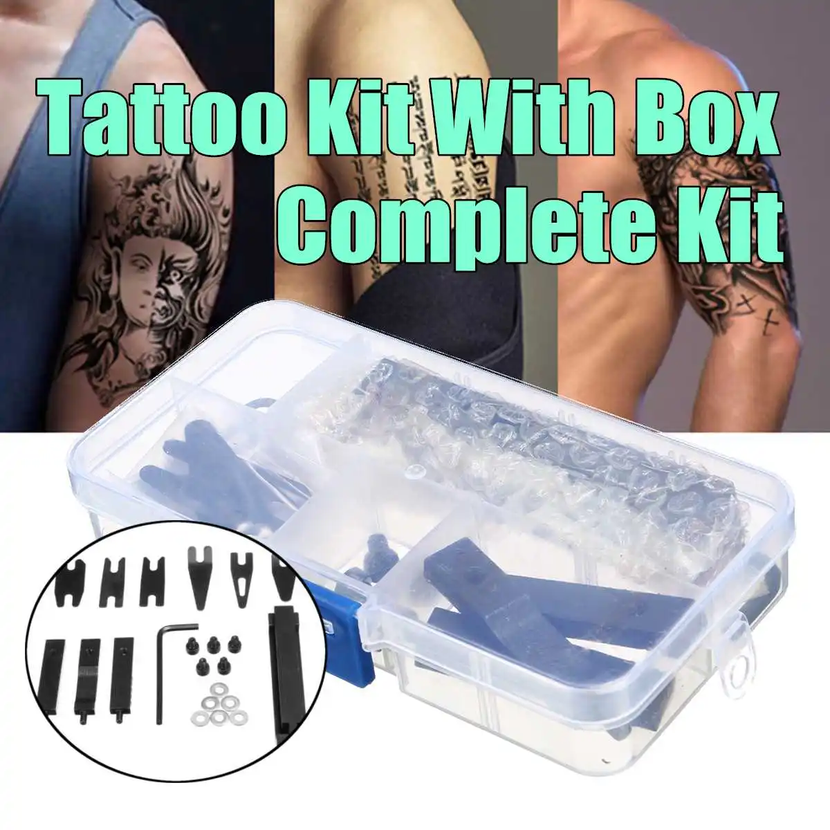 Полный набор для татуировок начинающих ружьев и пулемеров коробка с держателем