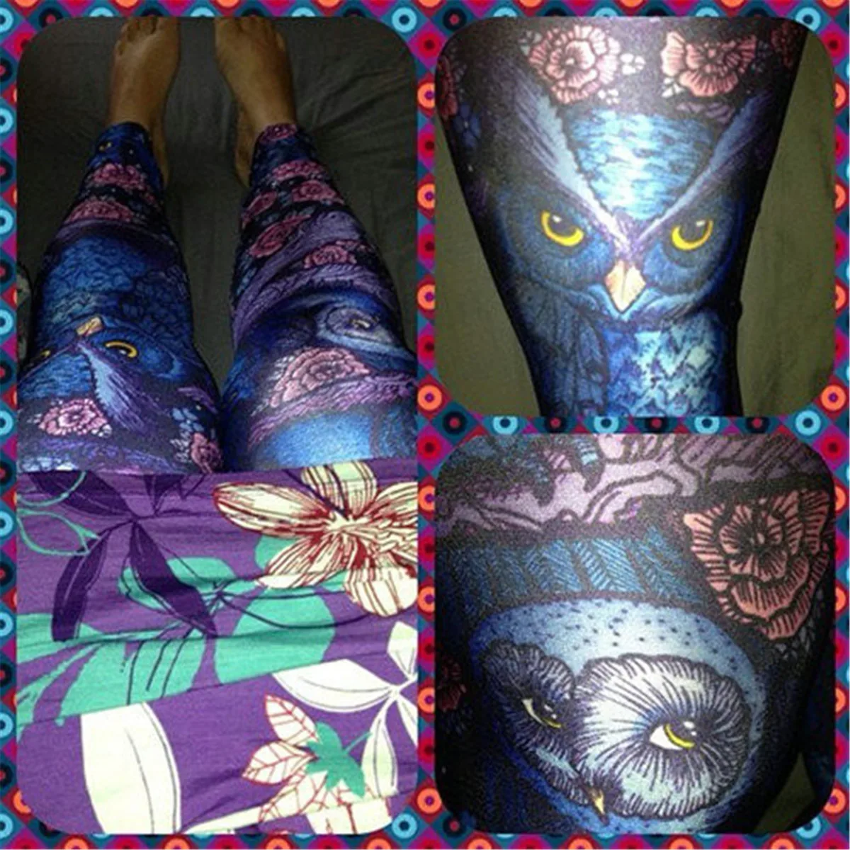 Женские леггинсы с 3D принтом животных летние мягкие обтягивающие в виде совы для