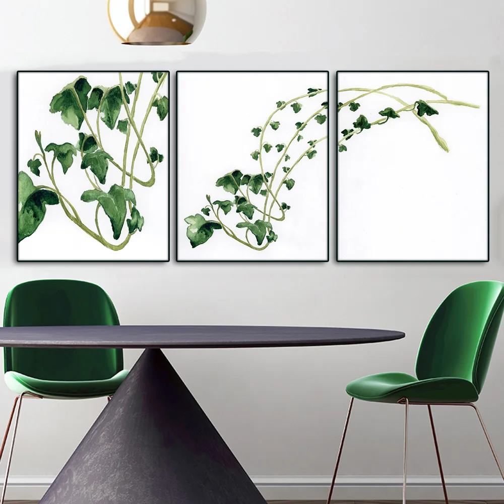 

Watercolor Plants Wall Pictures Art Poster Print Canvas Painting Calligraphy Decorative Picture for Living Room Home Decor