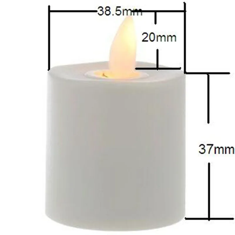 Набор из 12 беспламенных аккумулируемых свечей с подвижным светодиодным пламенем и пультом дистанционного управления для свадебного и рождественского декора.