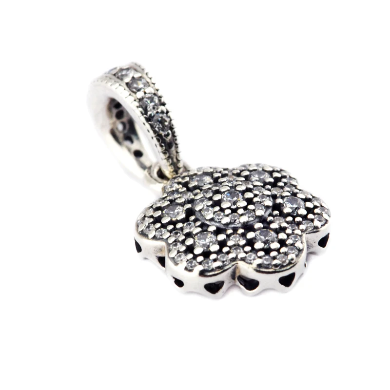 

Hot Sale Fit for Western Bracelets & Necklace 925 Sterling silver Beads Crystallised Floral Necklace Pendant New Christmas FL492