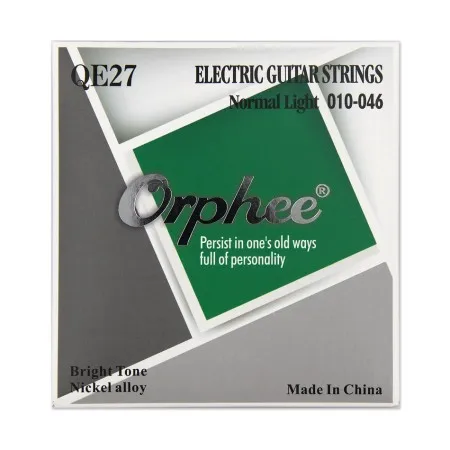 QE27 Orphee высокое качество Струны для электрогитары полный набор никелевого сплава шестигранный сердечник Средний супер светильник дополнительный светильник - Цвет: QE27