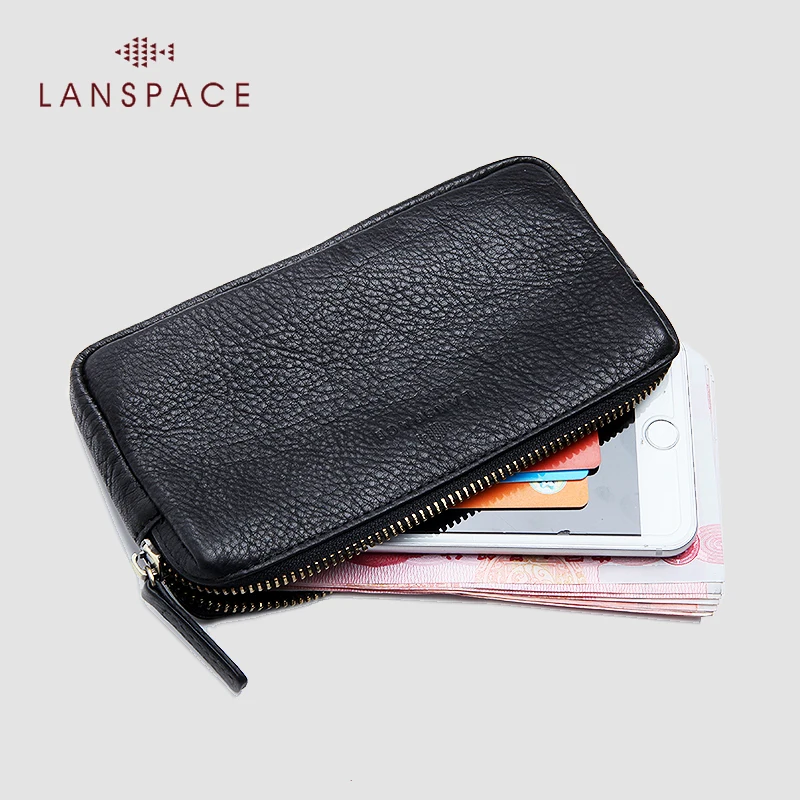 Мужской кожаный кошелек LANSPACE модные кошельки для монет известный бренд
