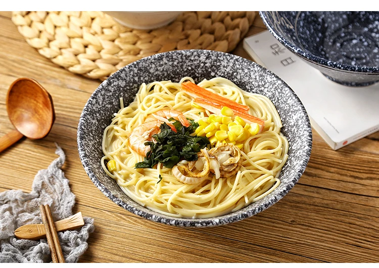 Японская чаша ramen, домашняя большая тарелка в ретро стиле, керамическая тарелка для супа, риса, салата, лапши, миска, палочки для еды, ложка, посуда