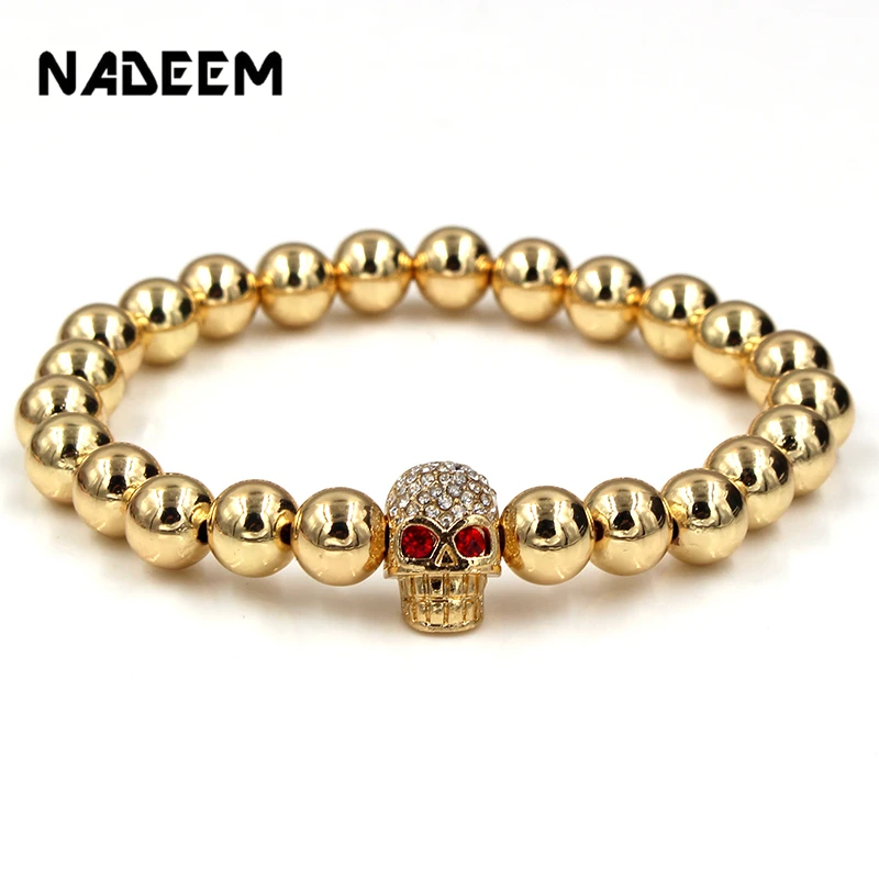 Трендовые медные бусины 8 мм браслет с микро инкрустированным кубическим шариком