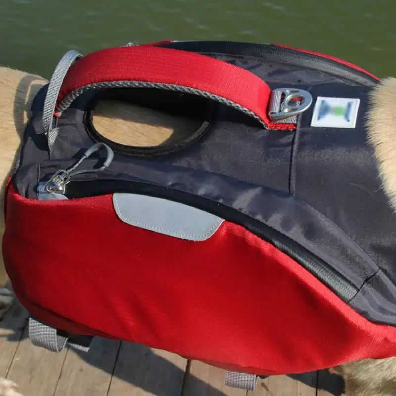 

Pet Life Jacket Safety Vest Comfortable Dog Surfing Swimsuit Clothing for Dog Outdoor Sports Backpack With Zipper Pockets