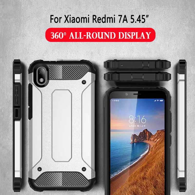 Чехол Red mi Armor для Xiao mi 9 mi 9 8 SE 9T Lite Red mi Note 8 7 6 5 Pro 7S 7A 6A 5A 4x4 Plus GO S2 Hybrid чехол из ПК и силикона - Цвет: Redmi 7A