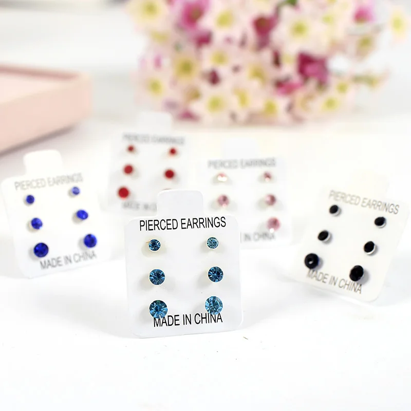 6 модных цветов блестящие антиаллергические пластиковые серьги гвоздики с