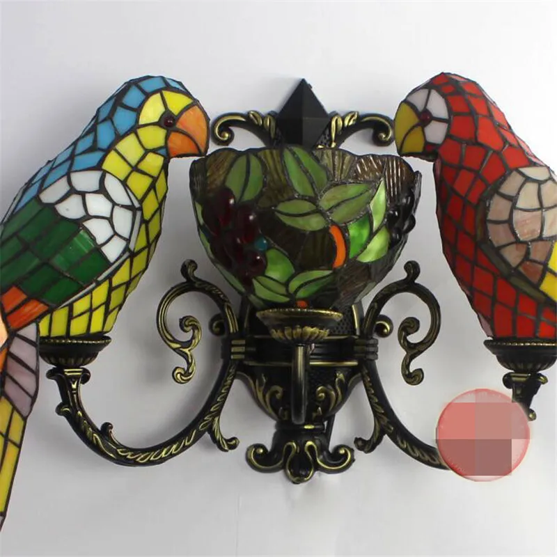 FUMAT настенный светильник попугай бра креативный витражный художественный s