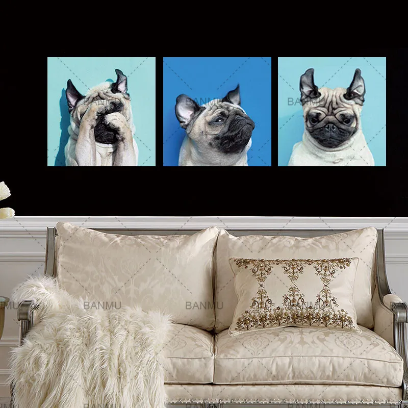 Животные серии мир 13 Мопсов щенок Современные Холст художественные картины