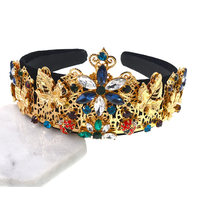 2019 Fashion luxury crystal Baroque headband for women catwalk court hair hoop accessories bridal jewelry | Украшения и