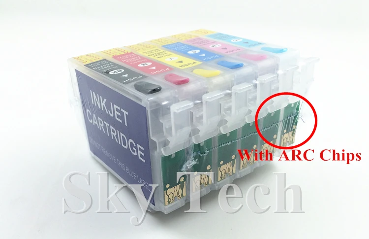 Пустой пополняемый картридж для T0821 T0826 подходит Epson T50 R270 R290 R390 RX590 RX610 RX690 TX659 с