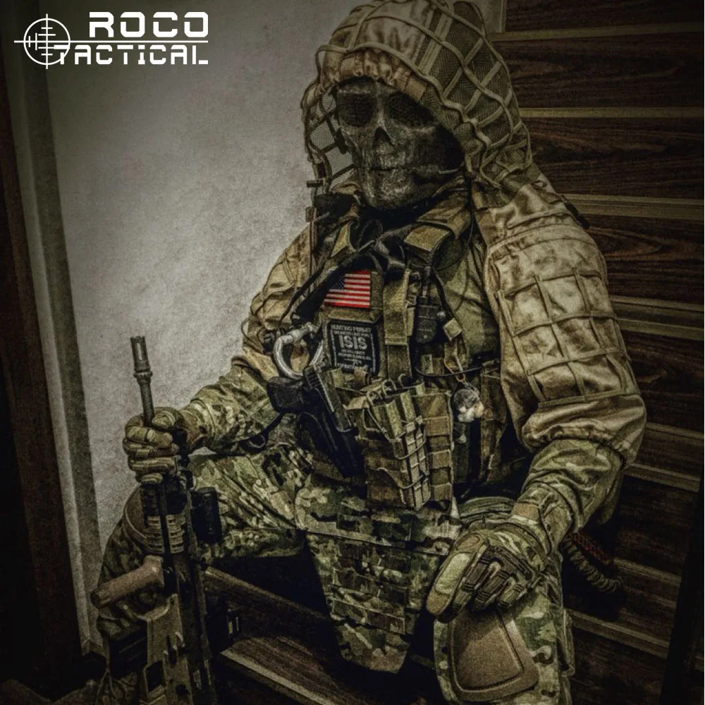 ROCOTACTICAL-Traje de francotirador militar, chaqueta de camuflaje para el bosque, fundación personalizada, campana de combate
