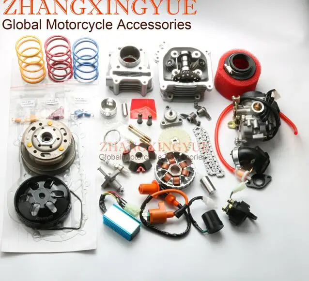 A package 60cc EGR большого диаметра комплект и гоночные качества сцепления и конденсаторное зажигание с кабелем для KYMCO agility 50cc Symply 50cc GY6 50cc 139QMB 44 мм 4 T - Цвет: A package