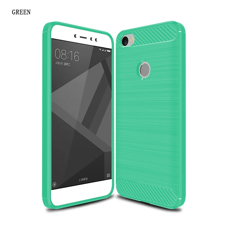 QAZ Maggie Xiaomi Redmi Y1 Case Silicone Soft TPU Brushed Carbon Fiber Texture Cover For |