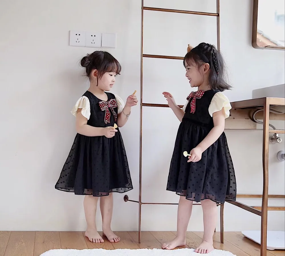 3T&amp6T baby girls summer fashion dress Knitted decorative upscale bow lovely Temperament clothes | Детская одежда и обувь
