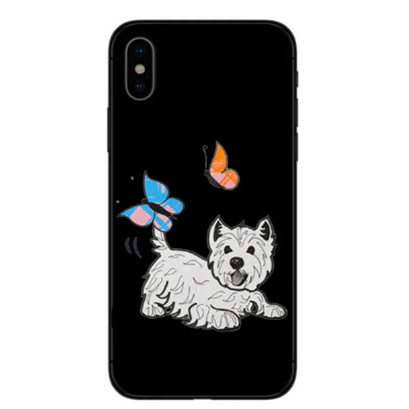 Encantador dos desenhos animados cao Westie Magro caso de телефоны de silicone грудь для Macio для iPhone 5, 6, 7, 8 Plus Маис X XR Xmax - Цвет: TPU