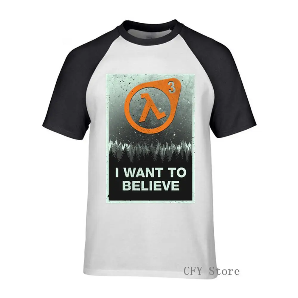 Футболка с принтом I want to Believe Повседневная футболка коротким рукавом для мужчин
