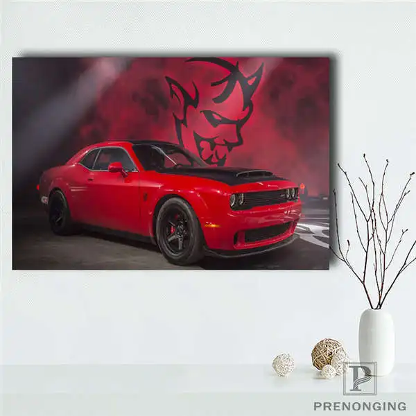 Шоколад Холст постер из шелковой ткани P0482 DODGE CHALLENGER тюнинг пустынный автомобиль постер с автомобилем большой тонкий#190114@ 06 - Цвет: Шоколад