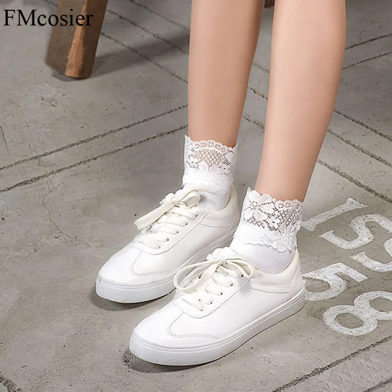 6 пар весна-лето женские кружевные носки короткие хлопковые повседневные