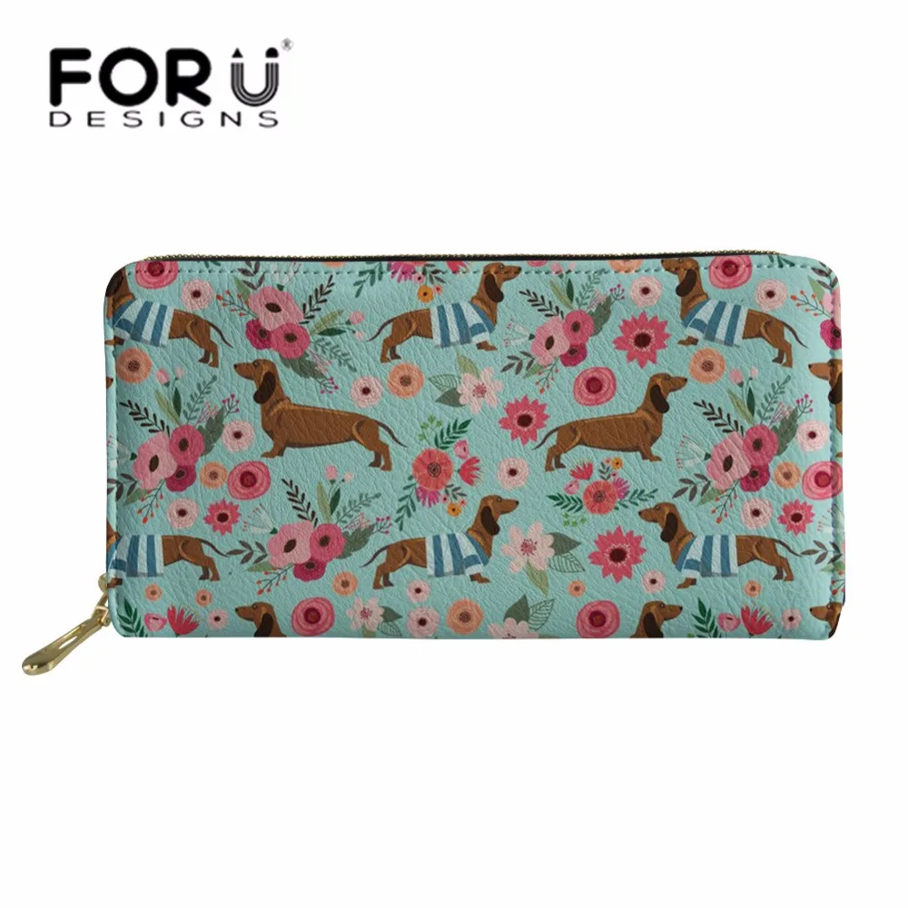 FORUDESIGNS кошельки и кошелек для женщин Doxie Собака Такса Длинные ключи Телефон
