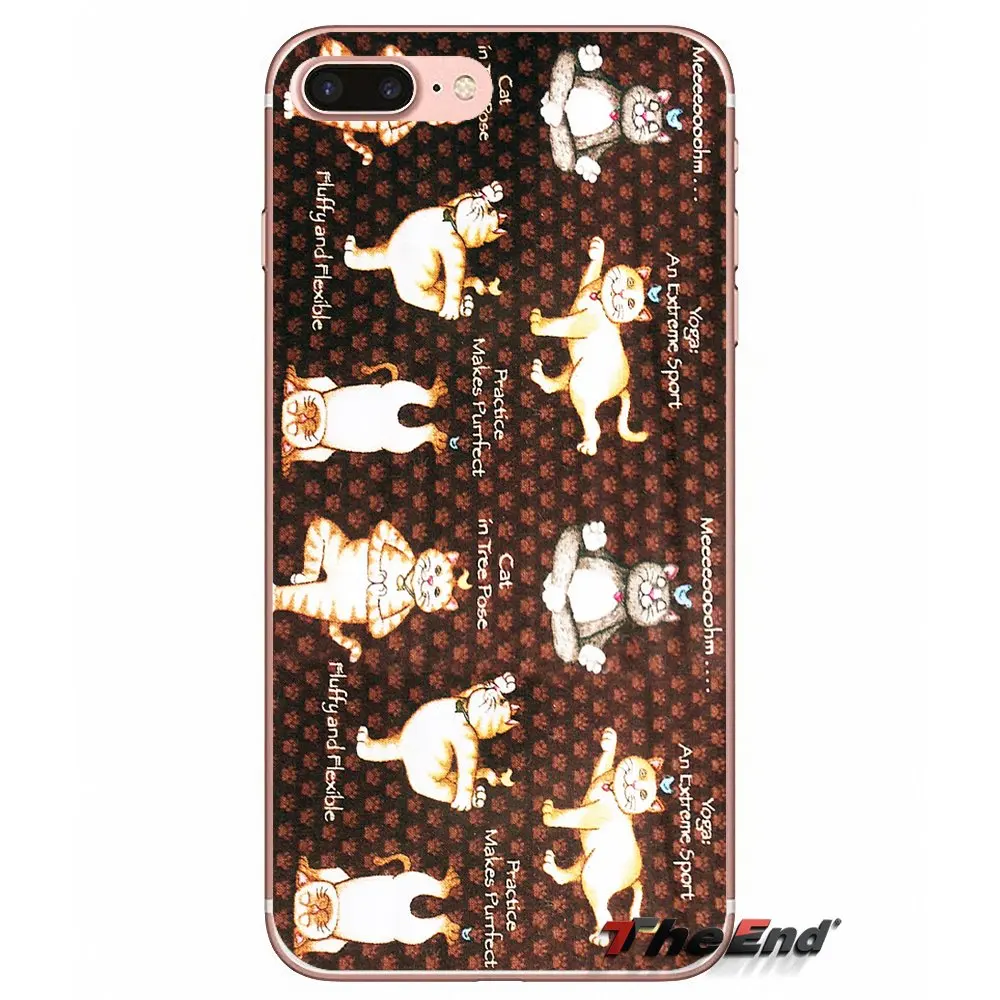 For iPhone X 4 4S 5 5S 5C SE 6 6S 7 8 Plus Samsung Galaxy J1 J3 J5 J7 A3 A5 2016 2017 Pop Popular Yoga Cats Style Silicone Case | Мобильные