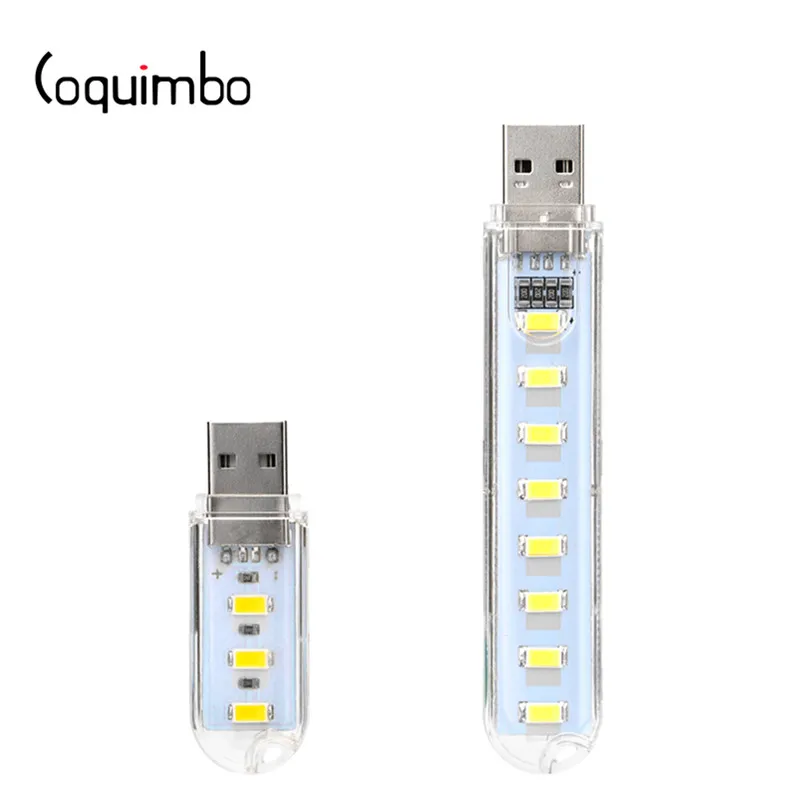 Coquimbo Mini USB светодиодные лампы 3/8 светодиодов SMD 5730 теплый/белый свет для ПК
