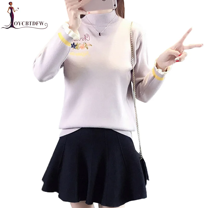 Женский вязаный пуловер свитер 2018 Осень-зима с высоким воротом плотный женский