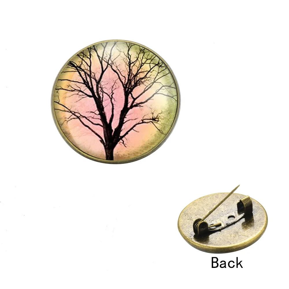 Броши креативные из коллекции с изображением китайского дерева жизни стеклянные