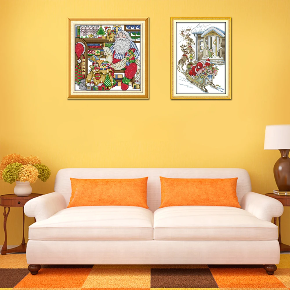 Joy Sunday R231R845 Счетный и штампованный Санта Клаус Рабочая комната рождественские