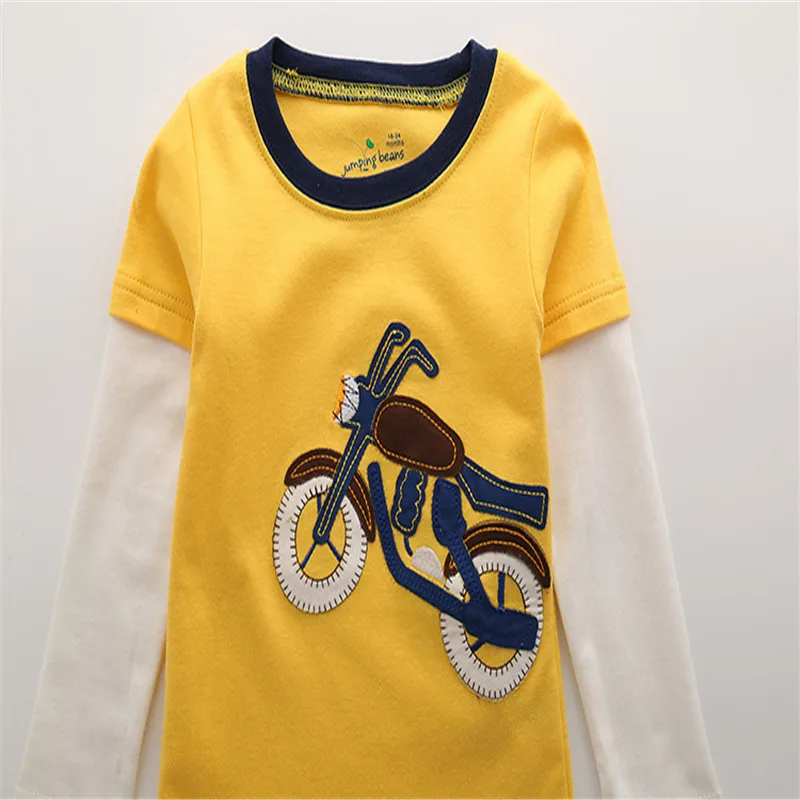 Jumping meters Boys Clothing sets long sleeve Top &amp full pants embroidery motorcycle brand Children cotton Boy Sets |