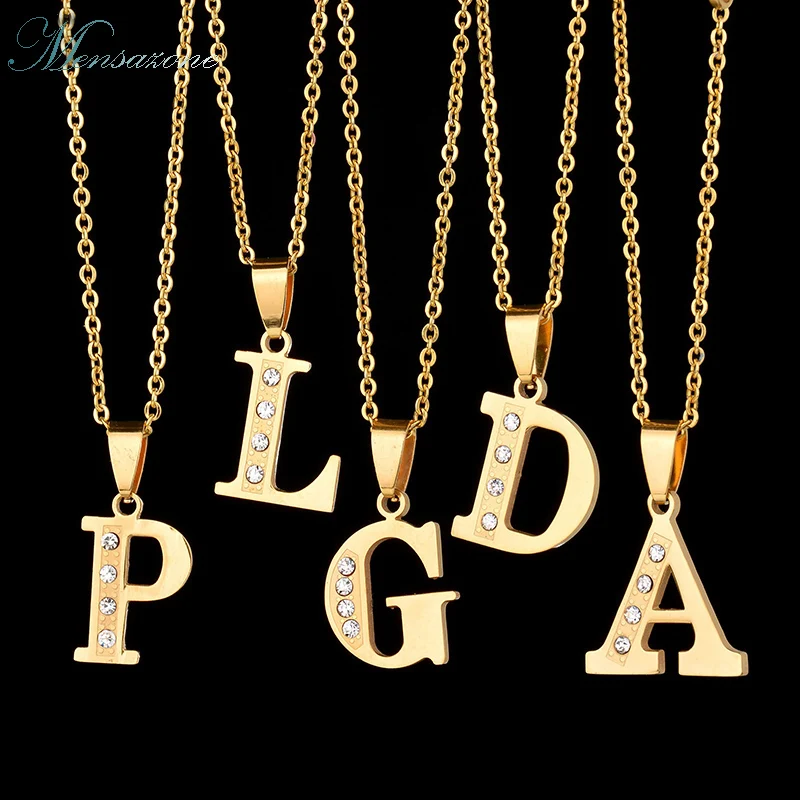 MENSAZONE Высокое качество ожерелье с буквенным принтом золотого цвета из