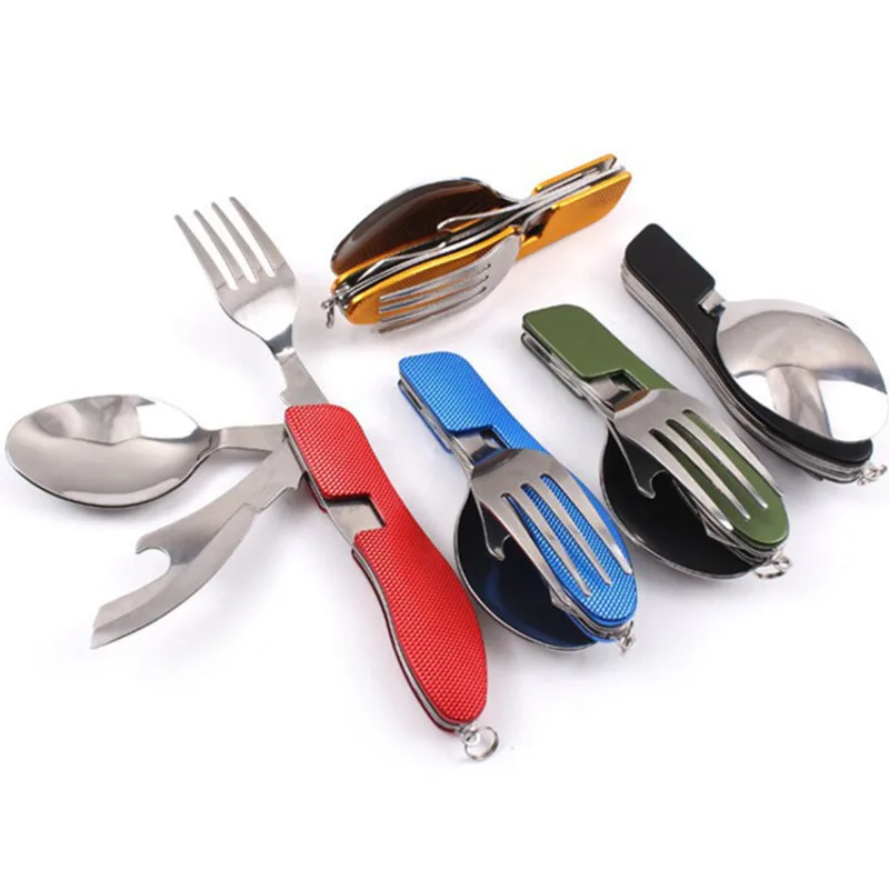 Многофункциональный складной нож для кемпинга вилка и веселая ложка