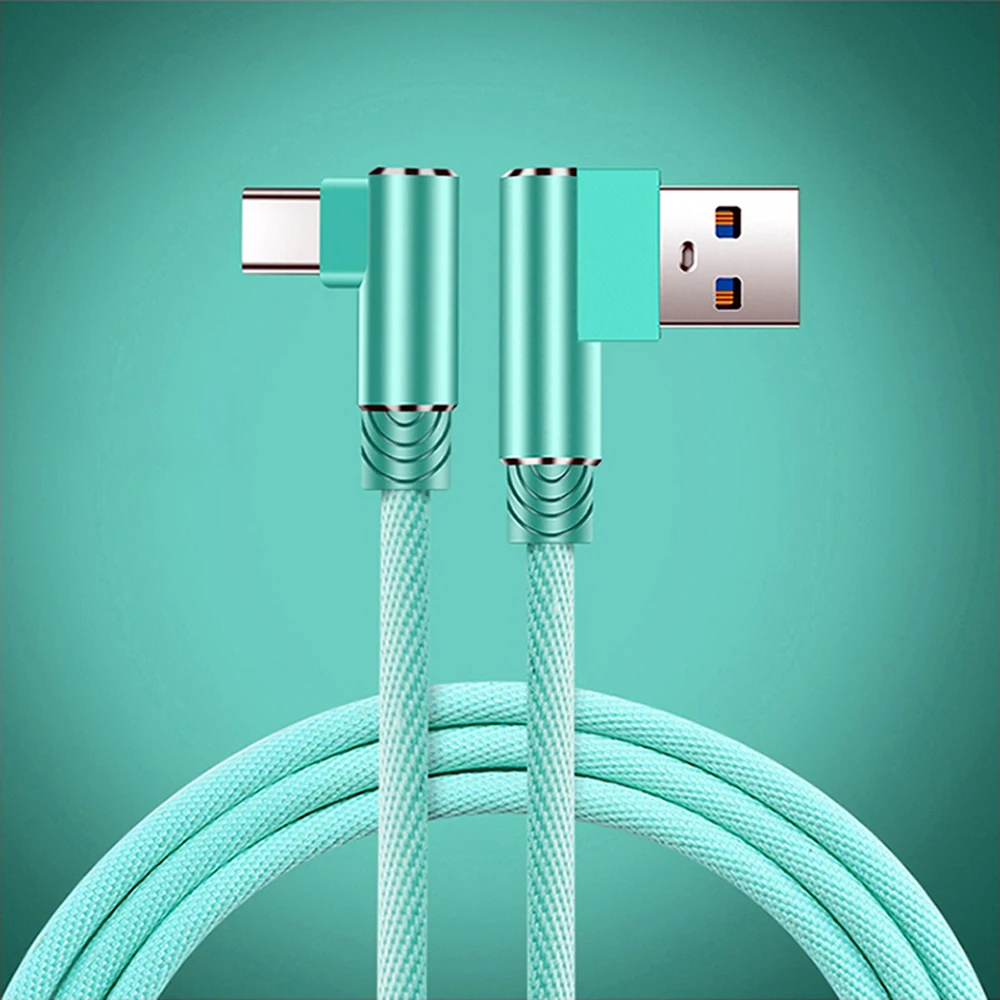 USB3.1 Type C Плетеный 90 градусов кабель для быстрой зарядки и передачи данных Motorola Moto M