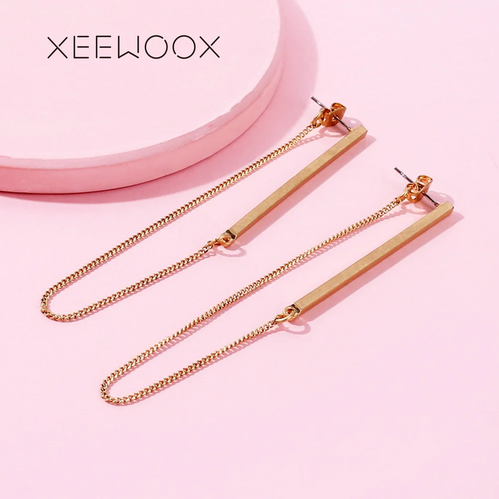 Korean Of Jewelry Earrings Tassel Fashion Retro Long Chain Metal Texture Wholesale Statement Dangle | Украшения и аксессуары