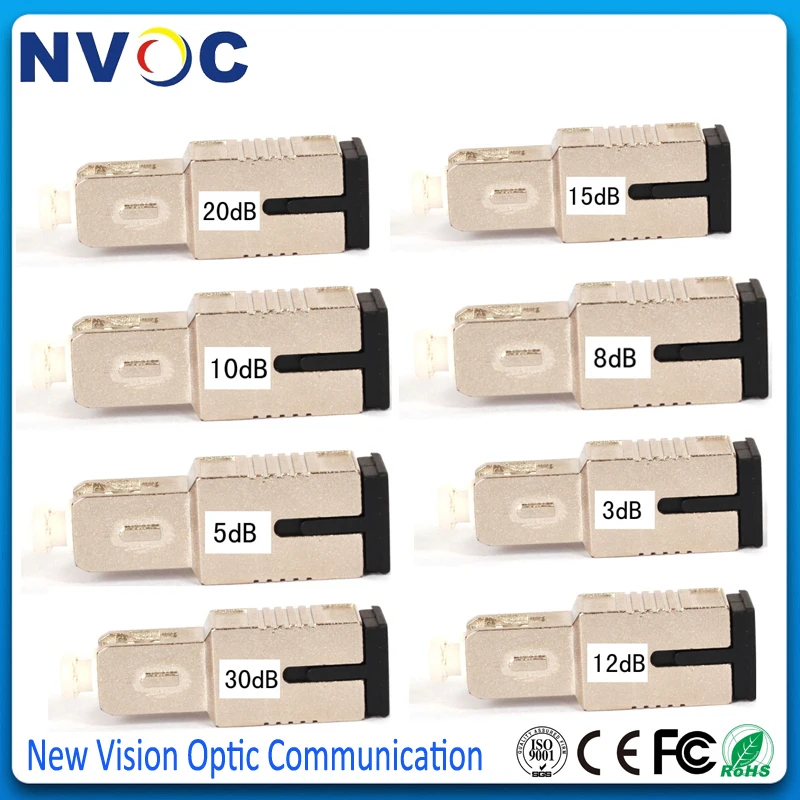 10 шт SC APC 10Db Simplex одномодовый волоконно оптический аттенюатор 10dB металлический