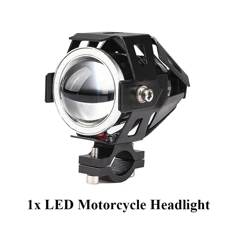 Black 1 Светодиодный мото rcycle головной светильник U7 125 Вт 12 В 2 шт 125 Вт мото rbike Точечный светильник ангельские глазки вспомогательный яркий противотуманный головной светильник для вождения мото светильник - Цвет: Black 1